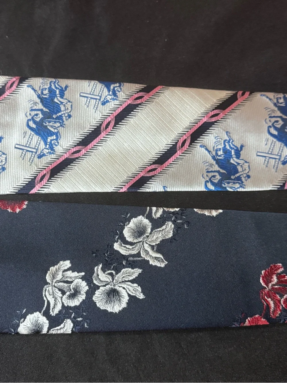 Men's Floral and Patterned Ties - Blue and‎ Gray